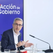 El ministro de Hacienda, Arcadi España, durante una rueda de prensa tras el Consejo de Ministros. Marta Fernández / Europa Press