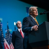 El presidente de Estados Unidos, Donald Trump, en rueda de prensa durante la cumbre de la OTAN en Ankara. Imagen de @WhiteHouse