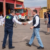 El presidente de la Junta de Andalucía, Juanma Moreno atiende a los medios de comunicación en el PMA del incendio forestal de los Gallardos. Francisco J. Olmo / Europa Press El presidente de la Junta de Andalucía, Juanma Moreno atiende a los medios de comunicación en el PMA del incendio forestal de los Gallardos. Francisco J. Olmo / Europa Press