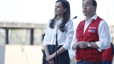 La Reina Letizia y el Ministro de Asuntos Exteriores, José Manuel Albares. Antonio Gutiérrez / Europa Press