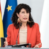 La ministra de Igualdad, Ana Redondo, durante una rueda de prensa tras el Consejo de Ministros. Foto de archivo: Diego Radamés / Europa Press