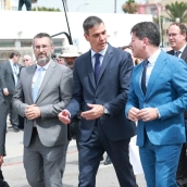El presidente del Gobierno, Pedro Sánchez, ha presidido el acto de demolición de la Verja de Gibraltar. Rocío Ruz / Europa Press