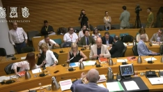 El momento en el que dos diputados de la ultraderecha Vox se dejan el micrófono abierto en un receso en las Cortes Valencianas. Fuente: Corts Valencianes