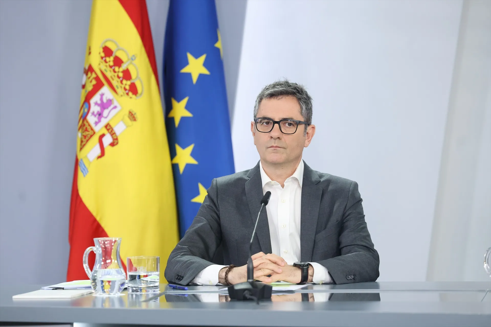 EuropaPress 7651254 ministro presidencia justicia relaciones cortes felix bolanos rueda prensa