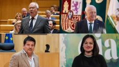 Javier Arenas, Jesús Aguirre, Francisco Javier Oblaré y Virginia Pérez serán los senadores por designación autonómica del PP de Andalucía. Elaboración propia (Imágenes de Europa Press)