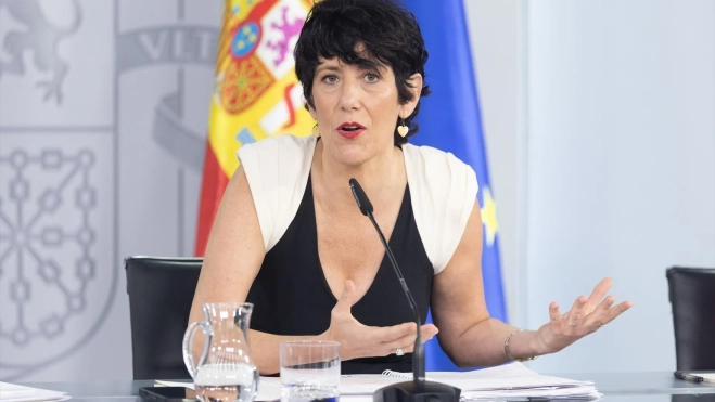 La ministra de Inclusión, Seguridad Social y Migraciones y portavoz del Gobierno, Elma Saiz, durante la rueda de prensa posterior al Consejo de Ministros. Eduardo Parra / Europa Press