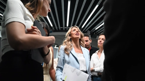 La vicepresidenta segunda y ministra de Trabajo y Economía Social, Yolanda Díaz, durante una rueda de prensa posterior al Consejo de Ministros. Fuente: EP y La Moncloa (vídeo)