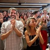 El ministro de Cultura, Ernest Urtasun, y la vicepresidenta segunda del Gobierno y ministra de Trabajo, Yolanda Díaz, durante el cierre de la Asamblea anual 2026 del Movimiento Sumar. Jesús Hellín / Europa Press