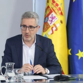 El ministro de Hacienda, Arcadi España, durante una rueda de prensa tras el Consejo de Ministros. Marta Fernández / Europa Press