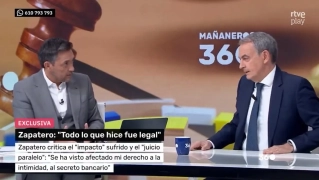 Javier Ruiz y José Luis Rodríguez Zapatero. RTVE