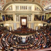 Hemiciclo durante el acto institucional ‘Nuestra constitución más longeva’, en el Congreso de los Diputados. Foto de archivo: E. Parra. POOL / Europa Press