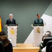 Marlaska, junto al coronel jefe de Criminalística de la Guardia Civil