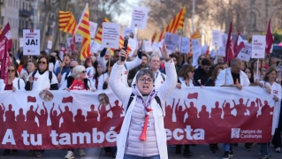 Médicos en huelga en una manifestación