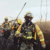 El bombero forestal Tomás Omil