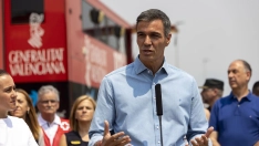 El presidente del Gobierno, Pedro Sánchez, visita el Puesto de Mando Avanzado de Vall d'Uixó. Carme Ripollés / Europa Press