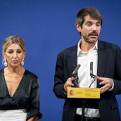 Yolanda Díaz, Ministra de Trabajo y Economía Social, junto a Ernest Urtasun, Ministro de Cultura.