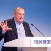 El secretario general del Partido Popular, Miguel Tellado, en rueda de prensa. Fuente: PP