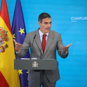 El presidente del Gobierno, Pedro Sánchez, comparece ante los medios en el Complejo de la Moncloa. Alejandro Martínez Vélez / Europa Press El presidente del Gobierno, Pedro Sánchez, comparece ante los medios en el Complejo de la Moncloa. Alejandro Martínez Vélez / Europa Press