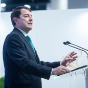 El presidente de Castilla y León, Alfonso Fernández Mañueco, este viernes en Fitur