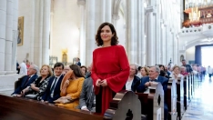 Ayuso, en la celebración de una misa en Madrid