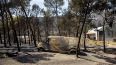 Zonas calcinadas por el incendio de la Vall d’Uixó, Castellón. Ángel Sánchez / Europa Press