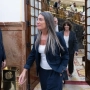 La portavoz de Junts en el Congreso, Miriam Nogueras, a su salida de la celebración de una sesión extraordinaria del Pleno del Congreso de los Diputados. Jesús Hellín / Europa Press