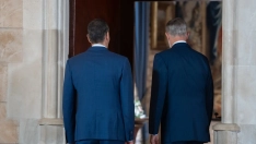 El Rey y Sánchez, en Marivent (Javier Fernández/Europa Press)