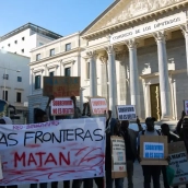 Concentración frente al Congreso en reivindicación de la regularización de inmigrantes.