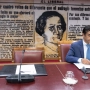 La silla del compareciente vacía durante la Comisión de Defensa, en el Senado. Jesús Hellín / Europa Press