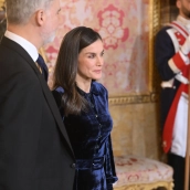 Los Reyes, en la recepción al Cuerpo Diplomático en el Palacio Real