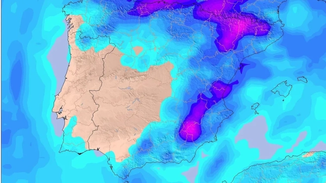 Mapa con las precipitaciones previstas. Meteored Mapa con las precipitaciones previstas. Meteored