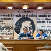 Asiento del compareciente vacío en la Comisión del Interior. Jesús Hellín / Europa Press