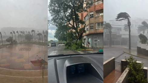 Imágenes de la tormenta y reventones de este jueves en la provincia de Valencia. Elaboración propia (Imágenes de @VOSTcvalenciana en X)