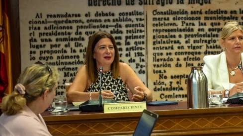 La exmilitante socialista Leire Díez durante su comparecencia en el Senado el pasado mes de septiembre. Foto de archivo: Senado