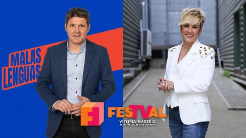 El presentador y periodista Jesús Cintora (i) y la presentadora y periodista Cristina Pardo (d), protagonistas del FesTVal. Elaboración propia (Imágenes de RTVE y Atresmedia)