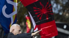 Acto de afirmación nacional y en protesta por la ‘ley de memoria democrática’, en la Plaza de Oriente.