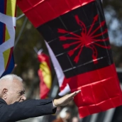 Acto de afirmación nacional y en protesta por la ‘ley de memoria democrática’, en la Plaza de Oriente.