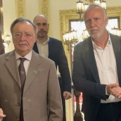 El ministro de Política Territorial y Memoria Democrática, Ángel Víctor Torres, y el presidente de Ceuta, Juan Jesús Vivas. Gabriela Sardá Núñez / Europa Press