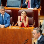 La presidenta de la Comunidad de Madrid, Isabel Díaz Ayuso, y el consejero de Presidencia,  Miguel Ángel García Martín. Gabriel Luengas / Europa Press