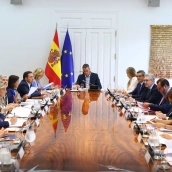 El presidente del Gobierno, Pedro Sánchez, preside la reunión del Consejo de Seguridad Nacional, en el Complejo de la Moncloa. Pool Moncloa/Fernando Calvo El presidente del Gobierno, Pedro Sánchez, preside la reunión del Consejo de Seguridad Nacional, en el Complejo de la Moncloa. Pool Moncloa/Fernando Calvo
