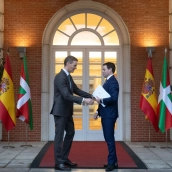 El lehendakari Imanol Pradales, este martes en La Moncloa.