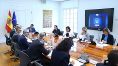 El presidente del Gobierno, Pedro Sánchez, preside la reunión del Comité Especializado. Pool Moncloa/Europa Press.