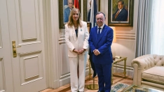 La presidenta del Tribunal Constitucional, Isabel Perelló, y el presidente de Ceuta, Juan Jesús Vivas. Fuente: CGPJ