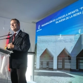El presidente de Castilla-La Mancha, Emiliano García-Page, esta mañana en Talavera de la Reina. Fuente. Gobierno de Castilla-La Mancha