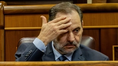 El ya exdiputado José Luis Ábalos durante una sesión plenaria en el Congreso de los Diputados