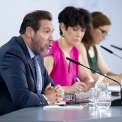 El ministro de Transportes y Movilidad Sostenible, Óscar Puente, durante una rueda de prensa posterior al Consejo de Ministros. Foto de archivo: Alberto Ortega / Europa Press