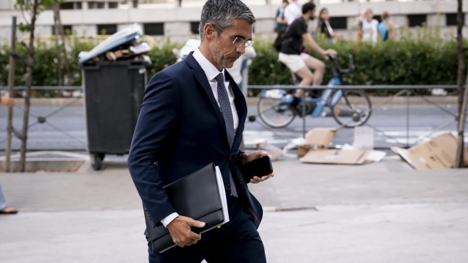 El abogado de Begoña Gómez, Jaime Campaner, a su llegada a los Juzgados de Plaza de Castilla. A. Pérez Meca / Europa Press