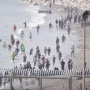 Imágenes del cruce masivo de migrantes en la frontera de Ceuta y Marruecos el pasado 30 de julio. Europa Press