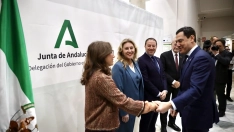 El presidente andaluz, Juanma Moreno, en un acto de la Junta.