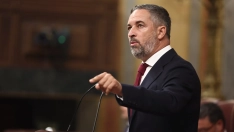 El presidente de la ultraderecha Vox, Santiago Abascal, en el Congreso de los Diputados. Eduardo Parra / Europa Press